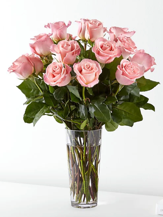 E5440D Long Stem Pink Rose Bouquet 18 – Lixin Florist 丽馨花店