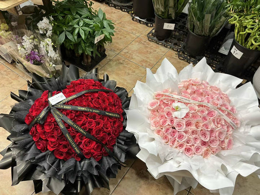 499 red or pink 99 stems rose